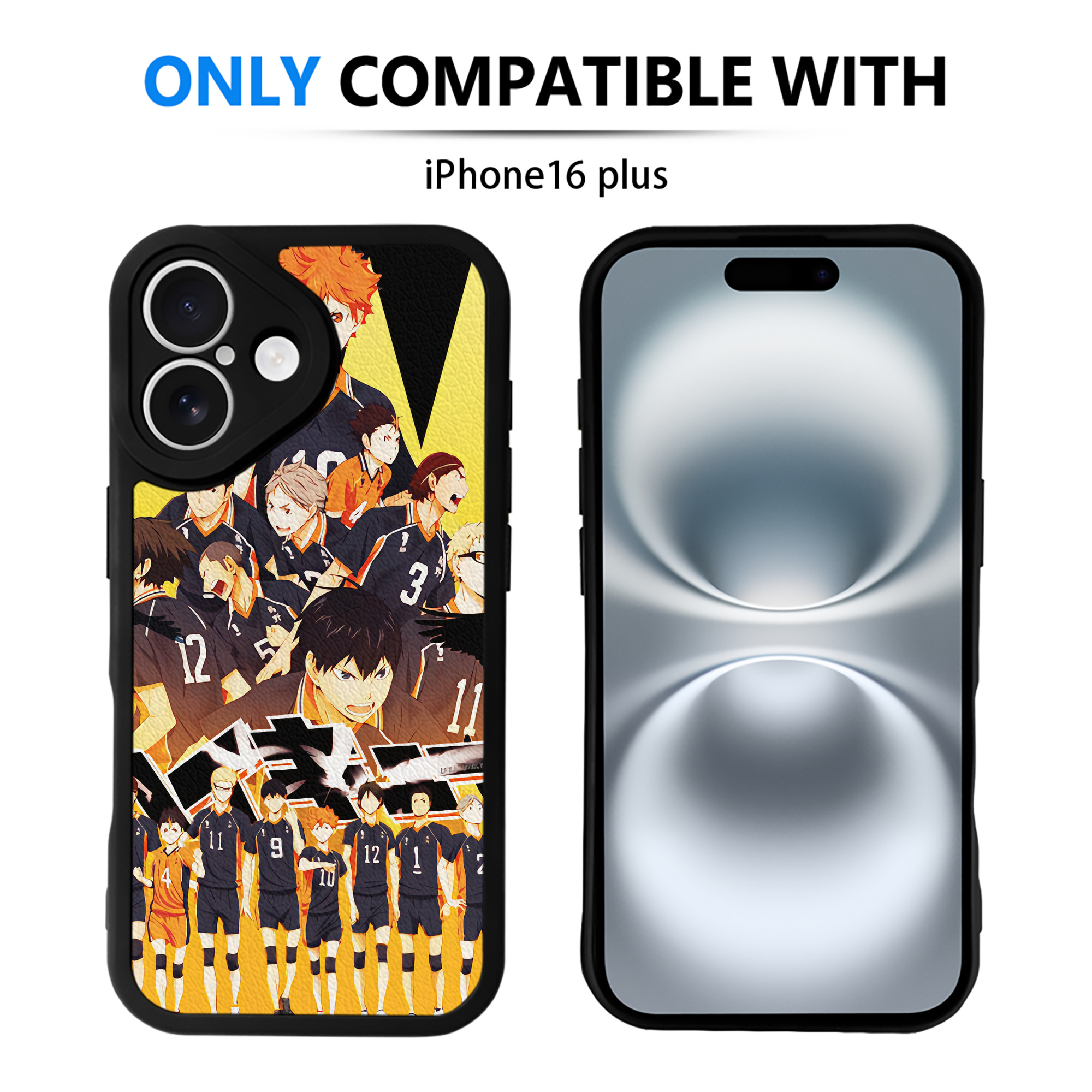 （画像用） ハイキュー!! Haikyu!! 【iPhone 16シリーズ対応】シリコンスマホケース（レザー調） 材質：シリコン